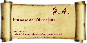 Hanuszek Absolon névjegykártya